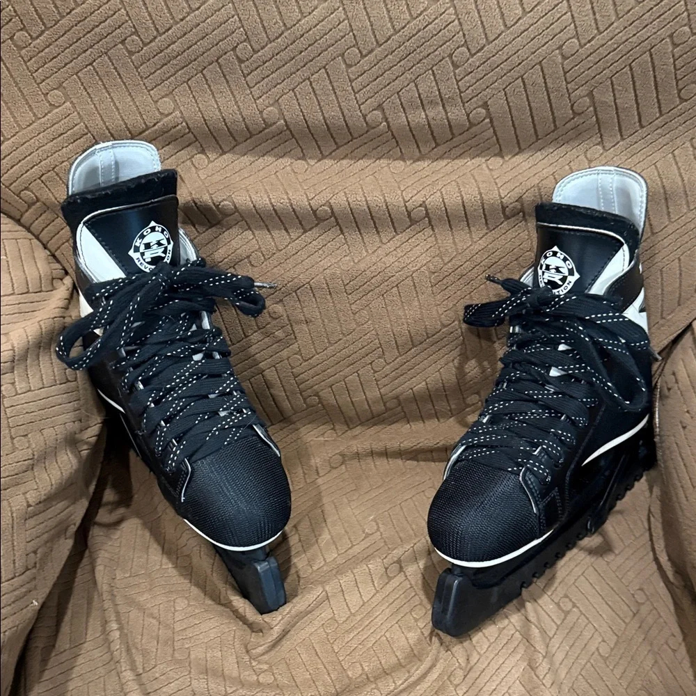 Men's Black and White Ice Skates - Picture 1 of 5